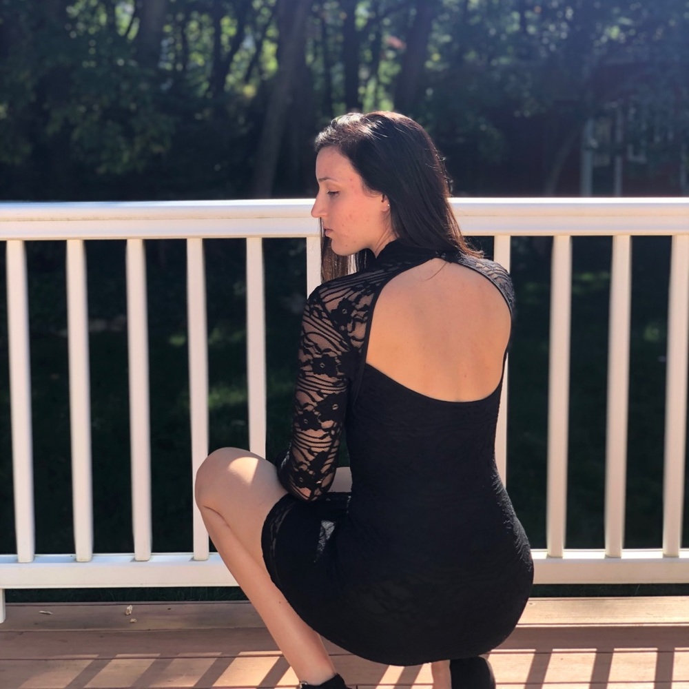 Black Lace Mini Dress